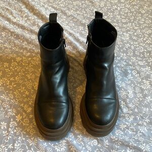 Faux Leather Lug Booties